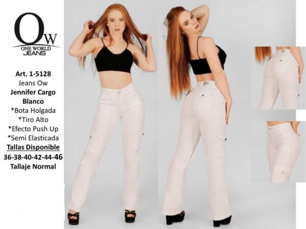 Jeans Mujer OW Jennifer Cargo Blanco – SKU 1-5128