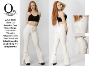 Jeans Mujer OW Acapulco Flare Blanco Cargo – SKU 1-5138