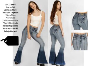 Jeans Mujer OW Jamaica Flare Azul con Degradé - SKU 1-5064